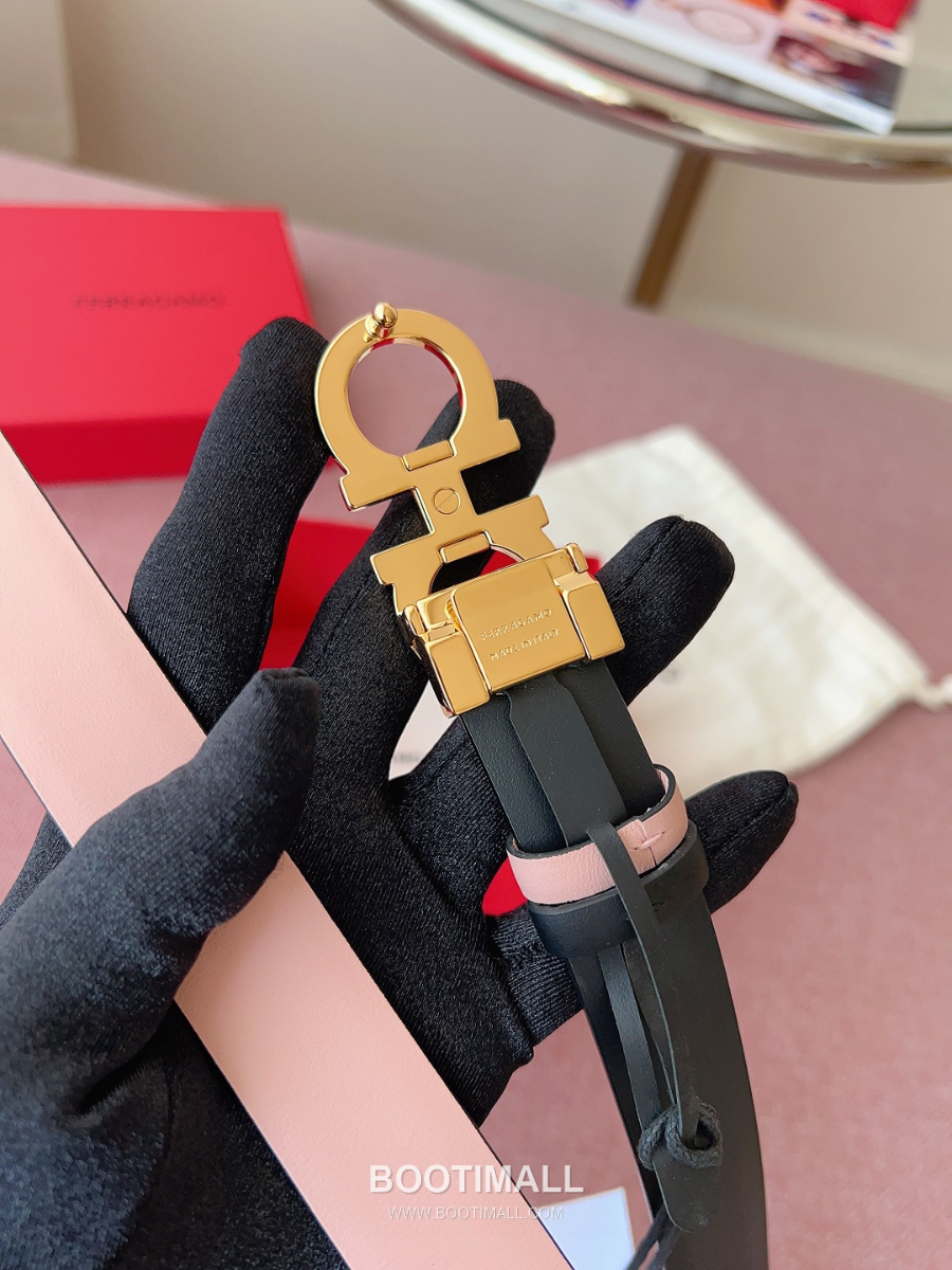 Ferragamo Reversible Gancini Belt 살바토레 페라가모 리버서블 간치니 양면벨트 핑크/블랙 2.5cm 7