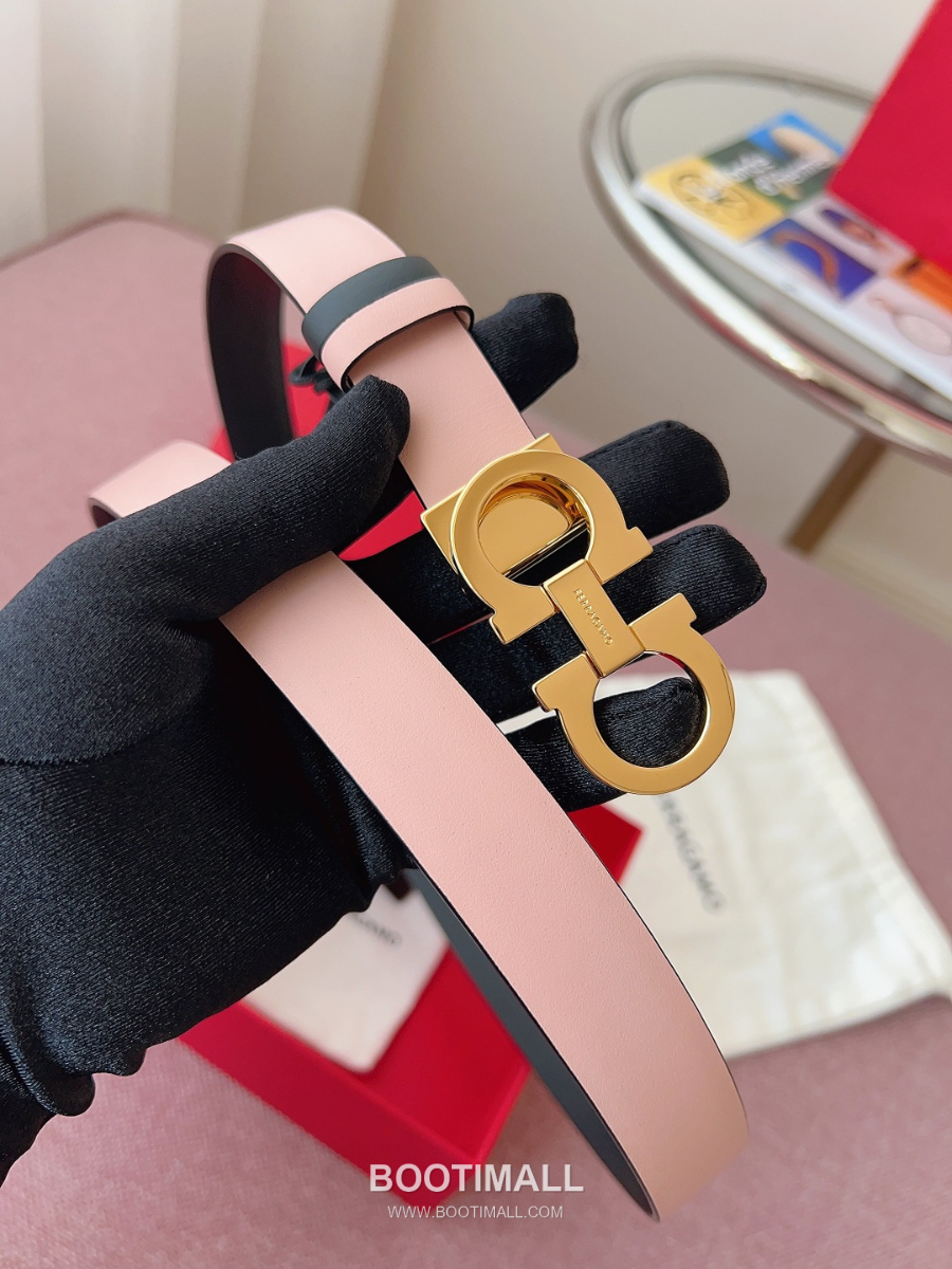 Ferragamo Reversible Gancini Belt 살바토레 페라가모 리버서블 간치니 양면벨트 핑크/블랙 2.5cm 9