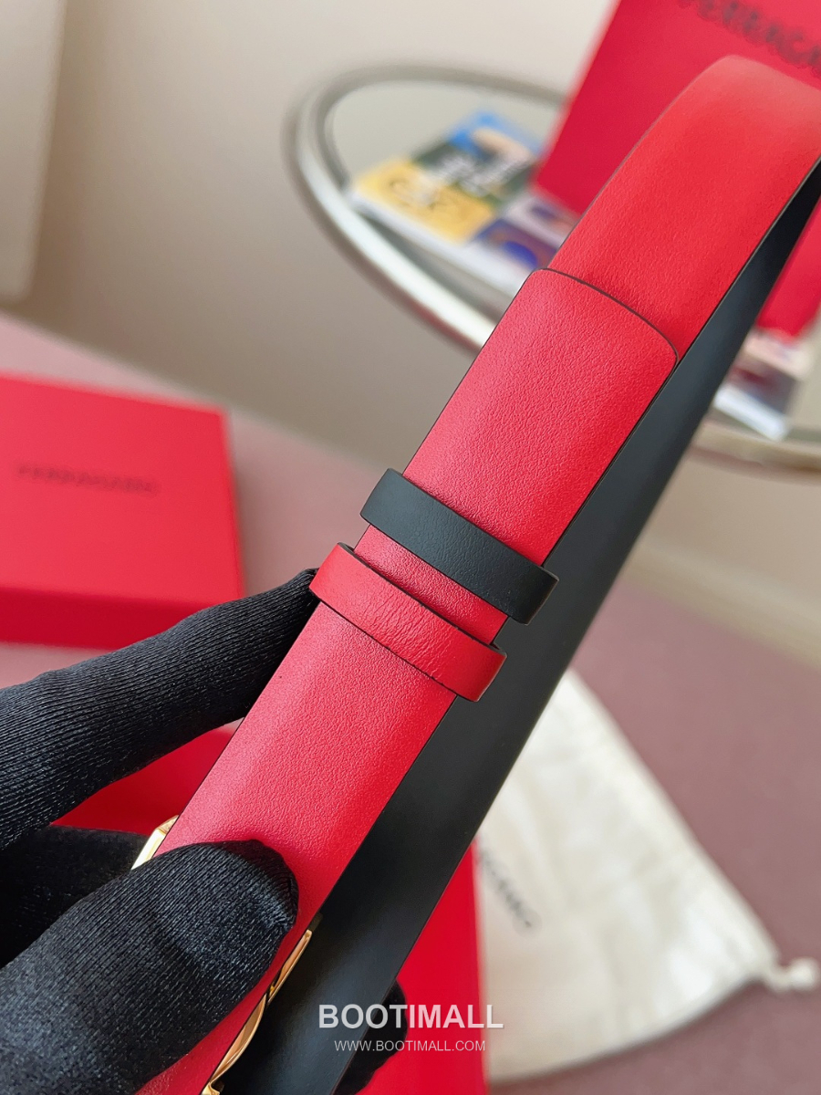 Ferragamo Reversible Gancini Belt 살바토레 페라가모 리버서블 간치니 양면벨트 레드/블랙 2.5cm 7