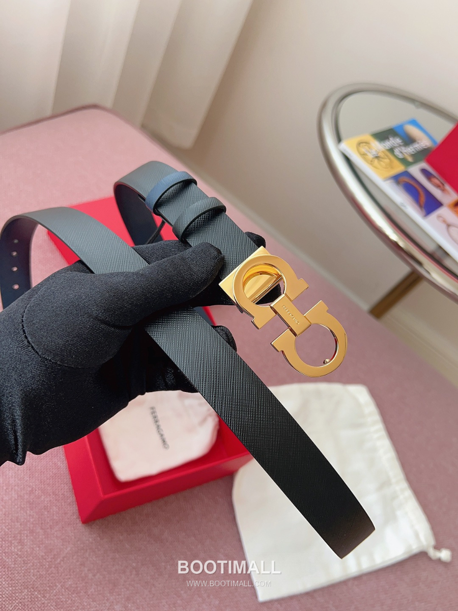 Ferragamo Reversible Gancini Belt 살바토레 페라가모 리버서블 간치니 양면벨트 네이비/블랙 2.5cm 3