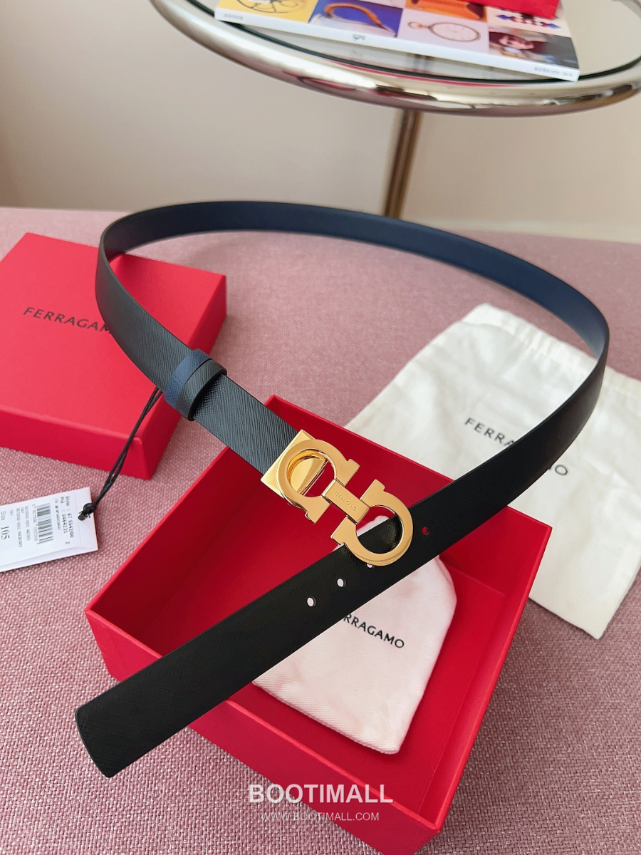 Ferragamo Reversible Gancini Belt 살바토레 페라가모 리버서블 간치니 양면벨트 네이비/블랙 2.5cm 4