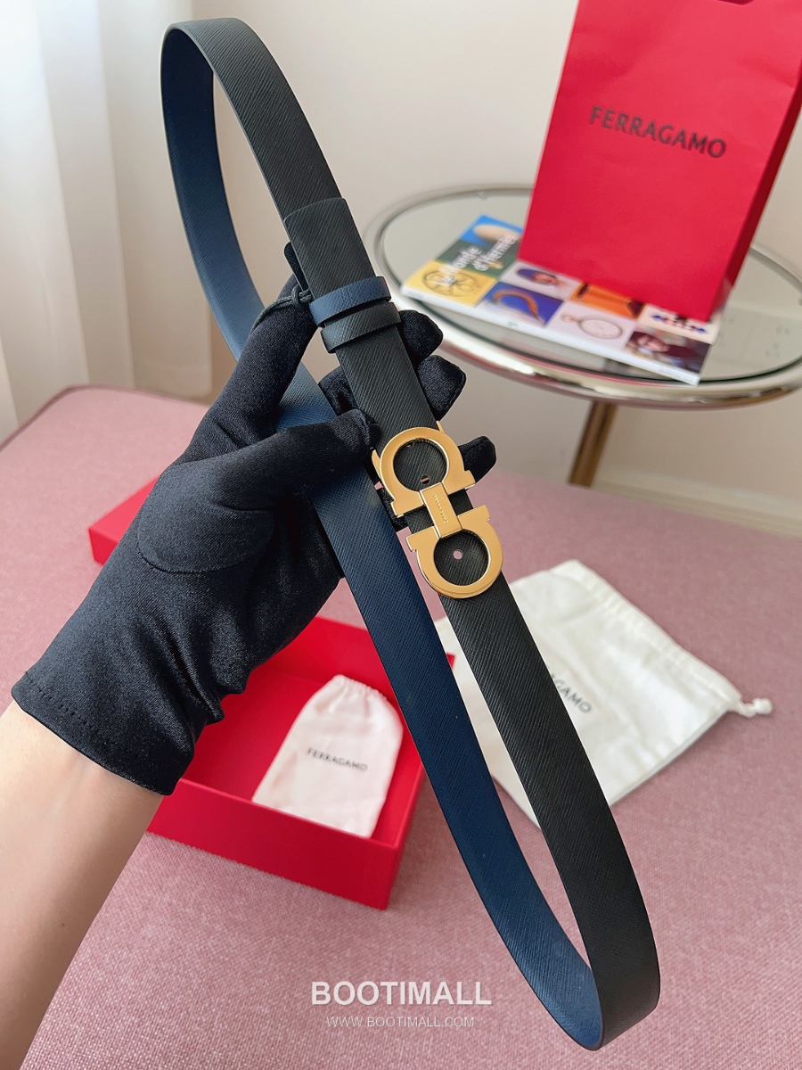 Ferragamo Reversible Gancini Belt 살바토레 페라가모 리버서블 간치니 양면벨트 네이비/블랙 2.5cm 5