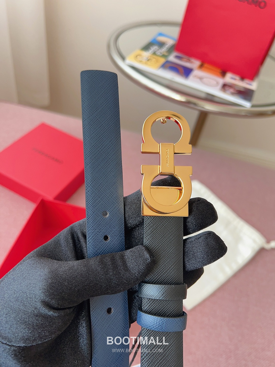 Ferragamo Reversible Gancini Belt 살바토레 페라가모 리버서블 간치니 양면벨트 네이비/블랙 2.5cm 7
