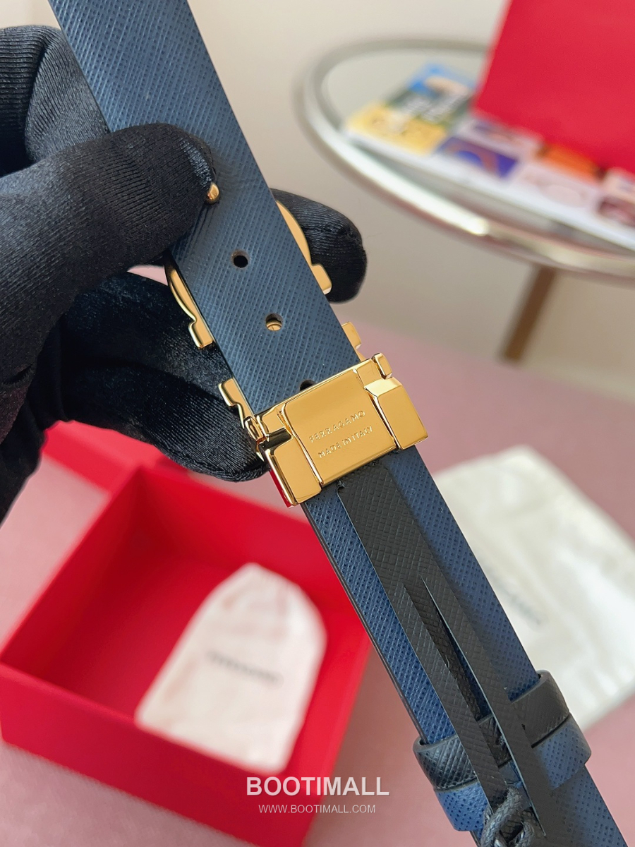 Ferragamo Reversible Gancini Belt 살바토레 페라가모 리버서블 간치니 양면벨트 네이비/블랙 2.5cm 9