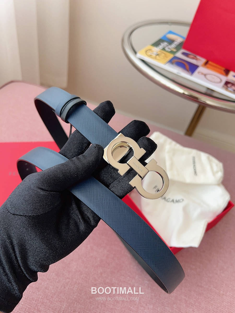 Ferragamo Reversible Gancini Belt 살바토레 페라가모 리버서블 간치니 양면벨트 네이비/블랙 2.5cm 11