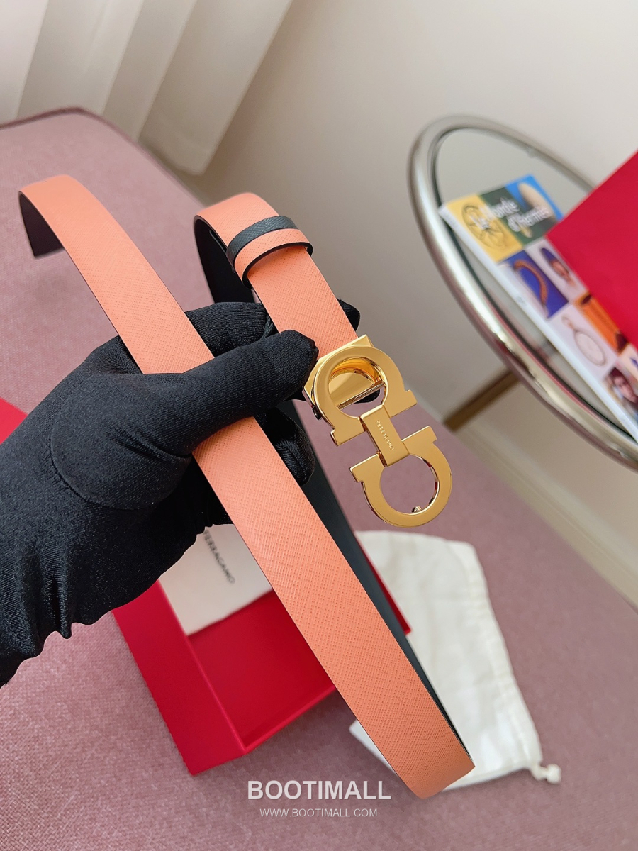 Ferragamo Reversible Gancini Belt 살바토레 페라가모 리버서블 간치니 양면벨트 인디핑크/블랙 2.5cm 1