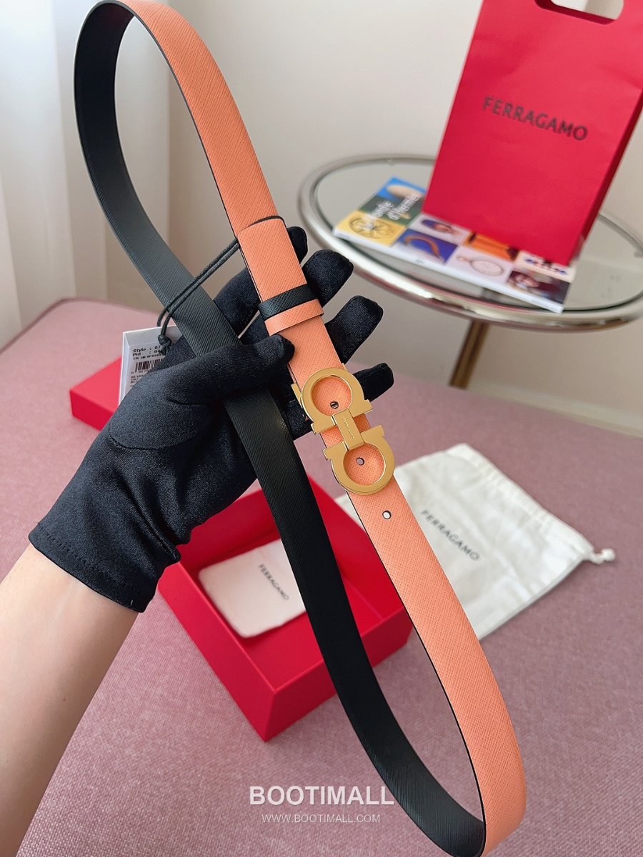 Ferragamo Reversible Gancini Belt 살바토레 페라가모 리버서블 간치니 양면벨트 인디핑크/블랙 2.5cm 3