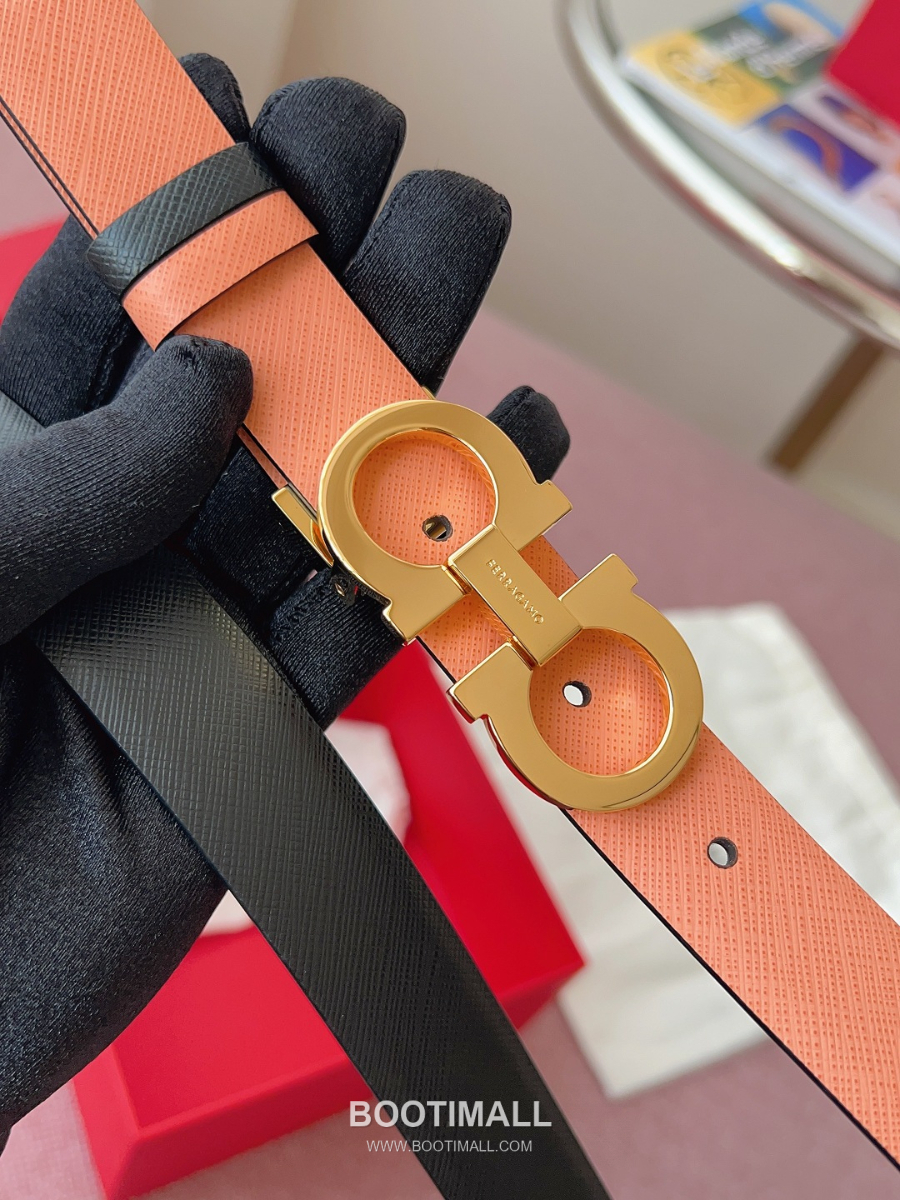 Ferragamo Reversible Gancini Belt 살바토레 페라가모 리버서블 간치니 양면벨트 인디핑크/블랙 2.5cm 4