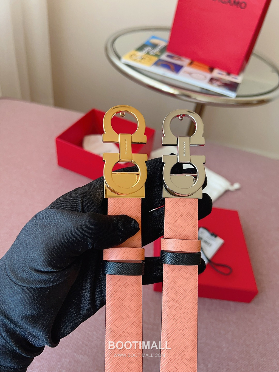 Ferragamo Reversible Gancini Belt 살바토레 페라가모 리버서블 간치니 양면벨트 인디핑크/블랙 2.5cm 8