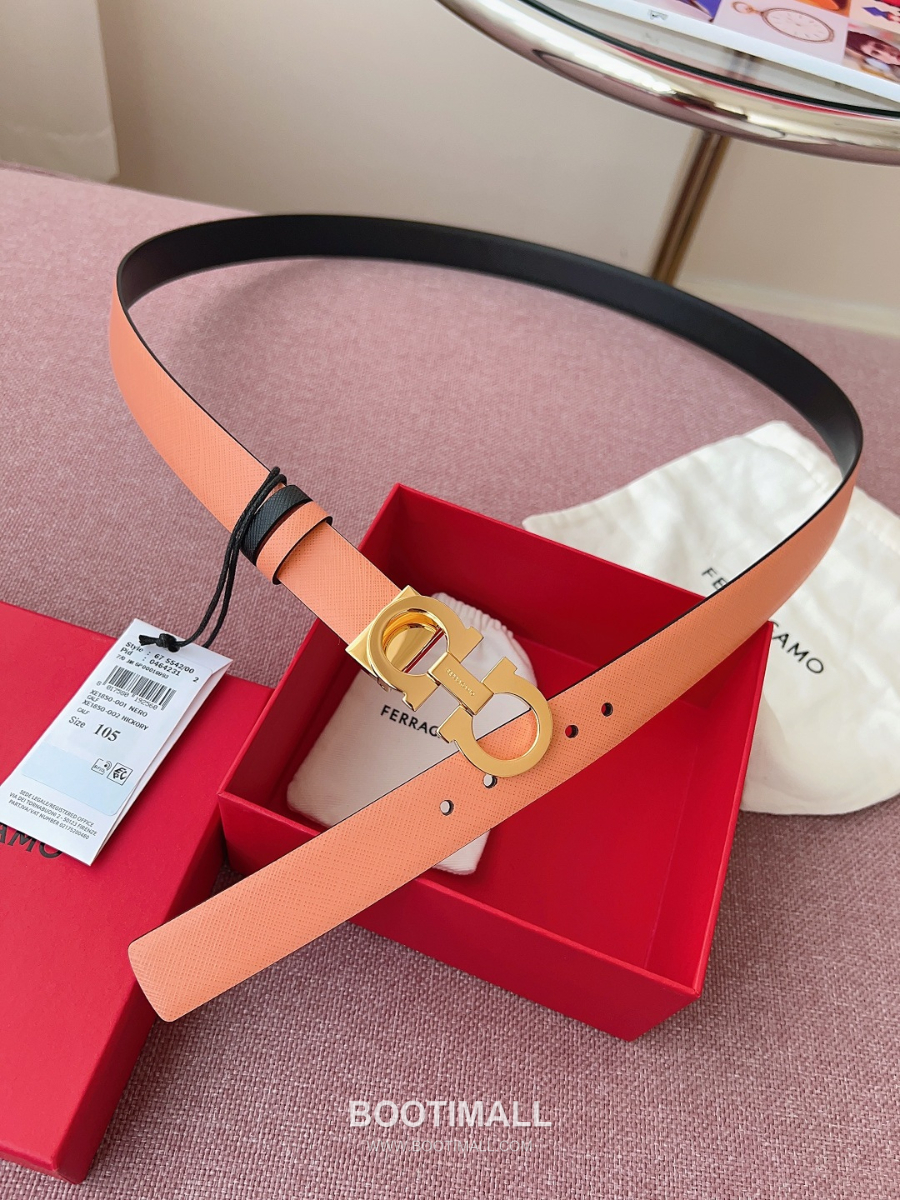 Ferragamo Reversible Gancini Belt 살바토레 페라가모 리버서블 간치니 양면벨트 인디핑크/블랙 2.5cm 9