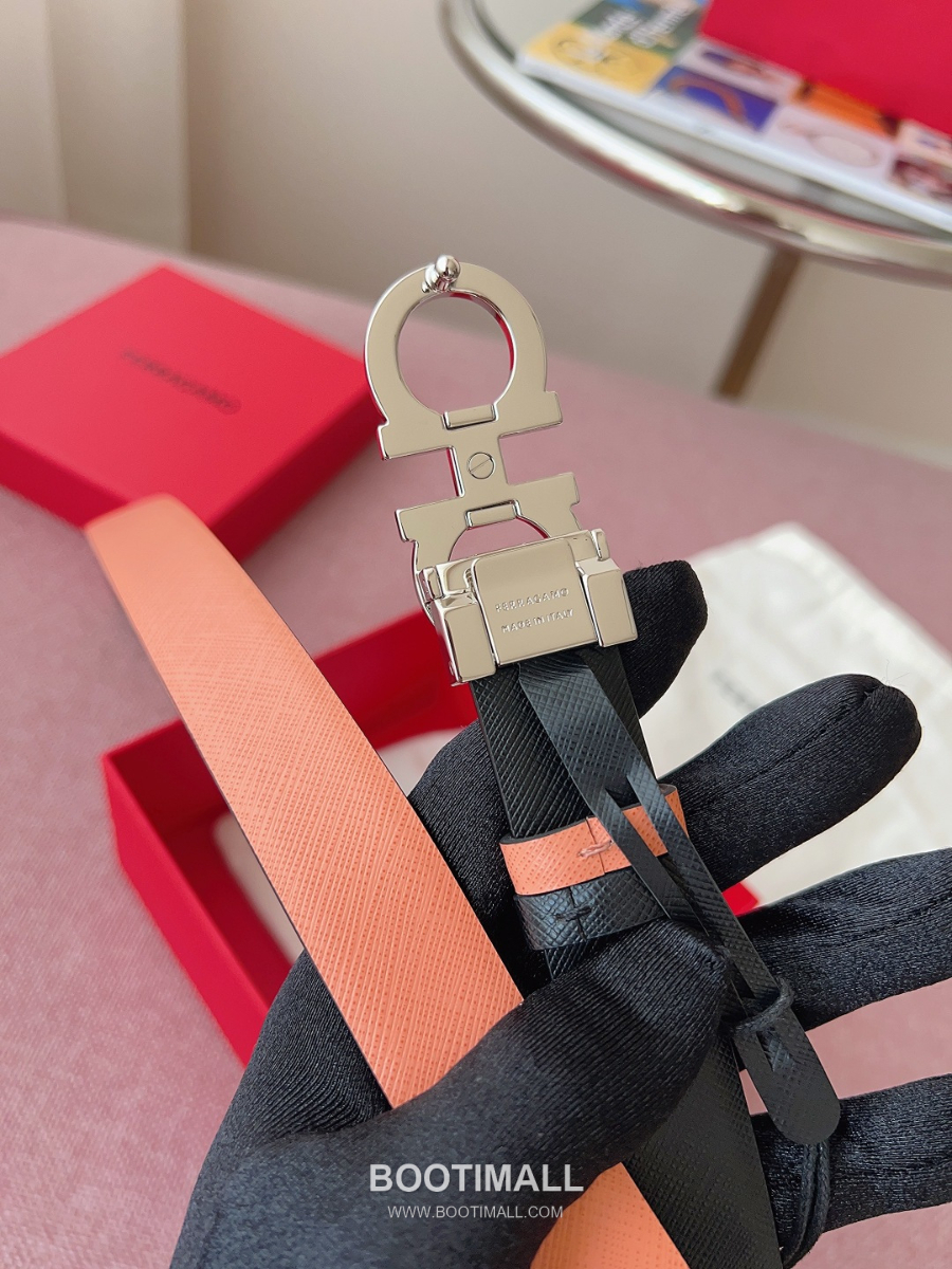 Ferragamo Reversible Gancini Belt 살바토레 페라가모 리버서블 간치니 양면벨트 인디핑크/블랙 2.5cm 17