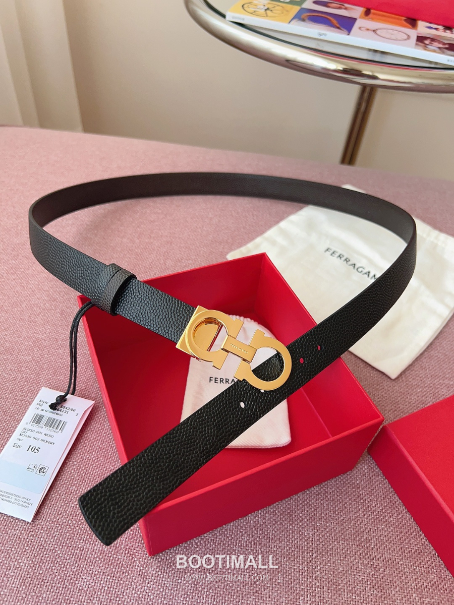 Ferragamo Reversible Gancini Belt 살바토레 페라가모 리버서블 간치니 양면벨트 다크브라운/블랙 2.5cm 2