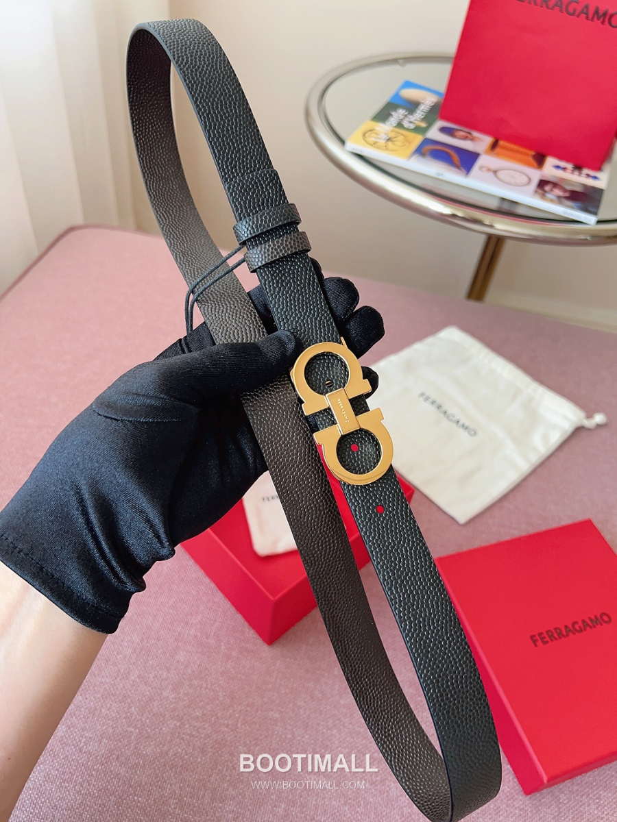 Ferragamo Reversible Gancini Belt 살바토레 페라가모 리버서블 간치니 양면벨트 다크브라운/블랙 2.5cm 3