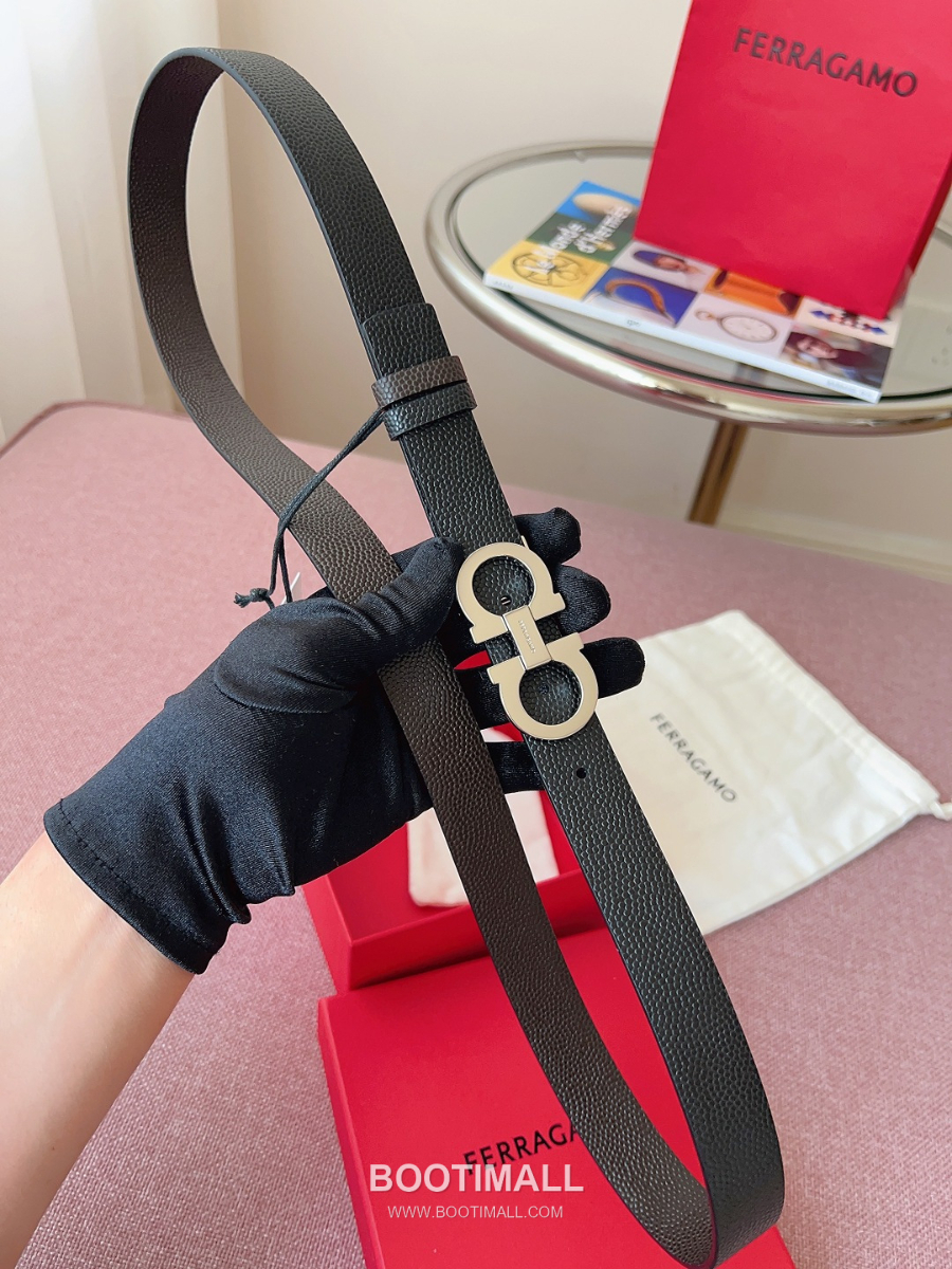 Ferragamo Reversible Gancini Belt 살바토레 페라가모 리버서블 간치니 양면벨트 다크브라운/블랙 2.5cm 12