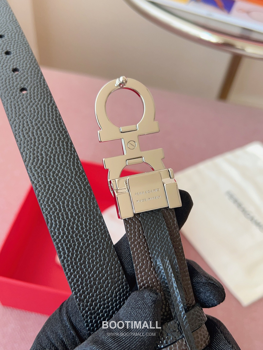 Ferragamo Reversible Gancini Belt 살바토레 페라가모 리버서블 간치니 양면벨트 다크브라운/블랙 2.5cm 16