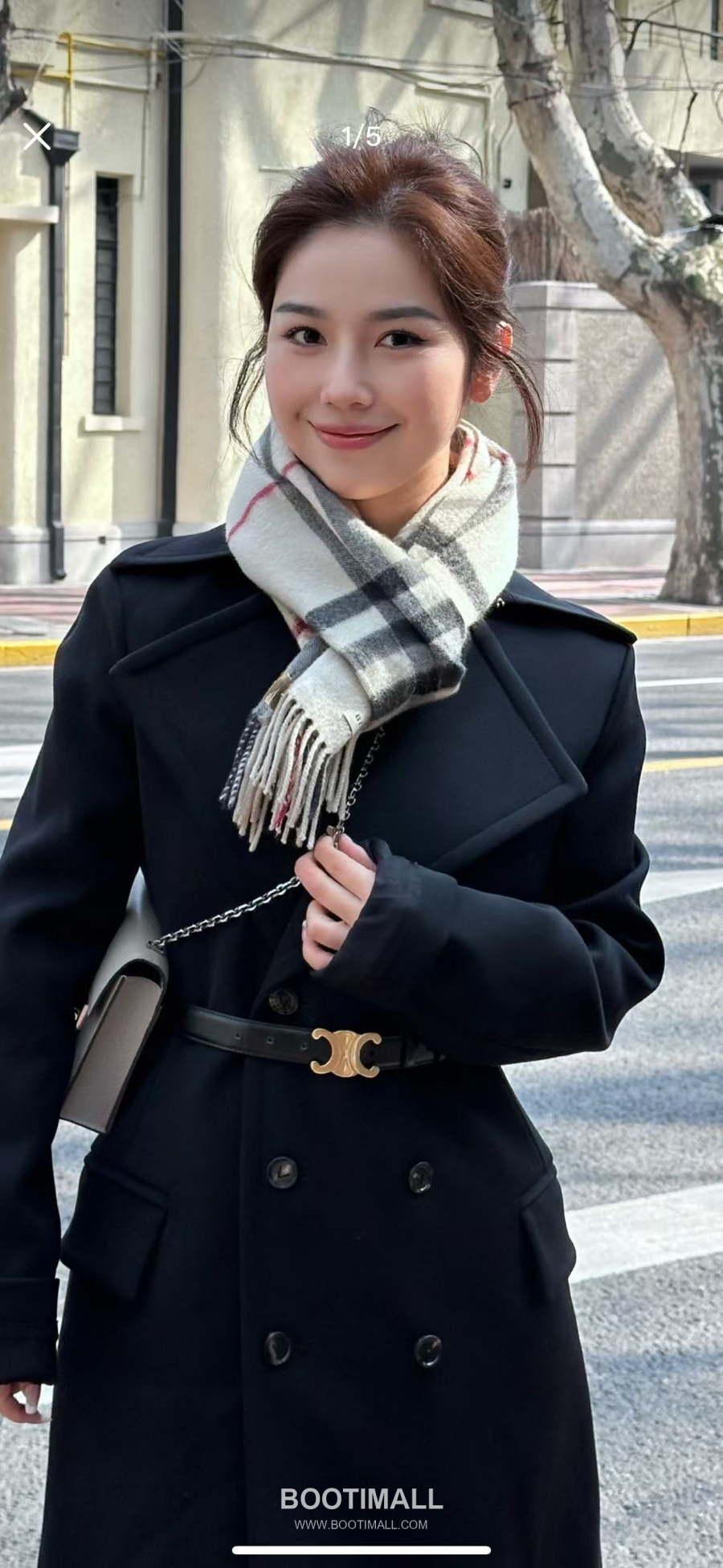 CELINE Triomphe Belt in Calfskin 셀린느 트리옹프 벨트 블랙 카프스킨 골드 버클 2.5cm 1