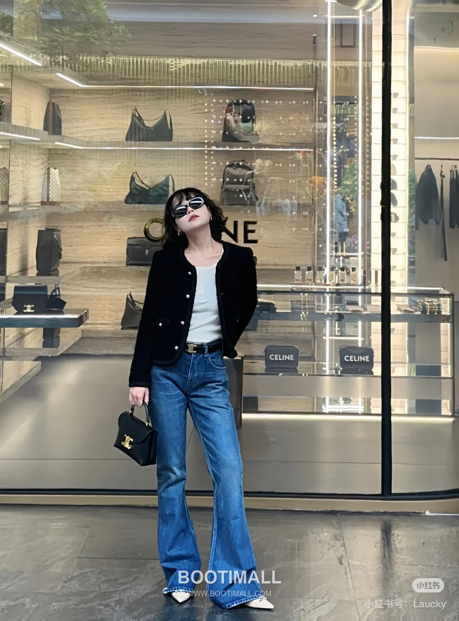 CELINE Triomphe Belt in Calfskin 셀린느 트리옹프 벨트 블랙 카프스킨 골드 버클 2.5cm 2