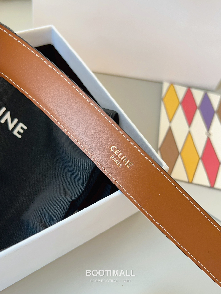 CELINE Medium 25mm Vivienne Belt in Natural Calfskin 45BNN3A78.04LU 셀린느 미디엄 비비엔느 벨트 내추럴 카프스킨 탄 2.5cm 5