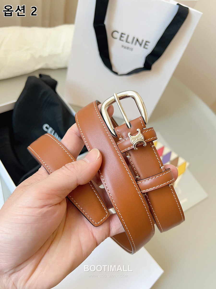 CELINE Medium 25mm Vivienne Belt in Natural Calfskin 45BNN3A78.04LU 셀린느 미디엄 비비엔느 벨트 내추럴 카프스킨 탄 2.5cm 10