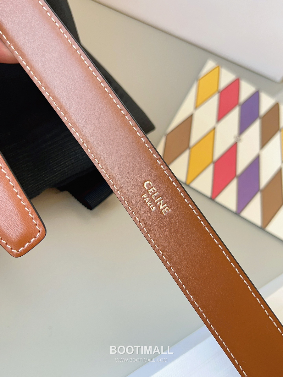 CELINE Medium 25mm Vivienne Belt in Natural Calfskin 45BNN3A78.04LU 셀린느 미디엄 비비엔느 벨트 내추럴 카프스킨 탄 2.5cm 14