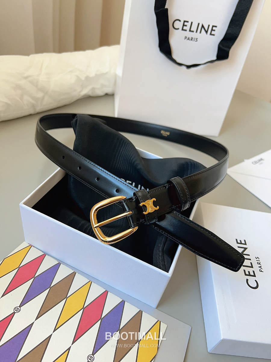 CELINE Medium 25mm Vivienne Belt in Natural Calfskin 45BNN3A78.04LU 셀린느 미디엄 비비엔느 벨트 내추럴 카프스킨 블랙 2.5cm 1