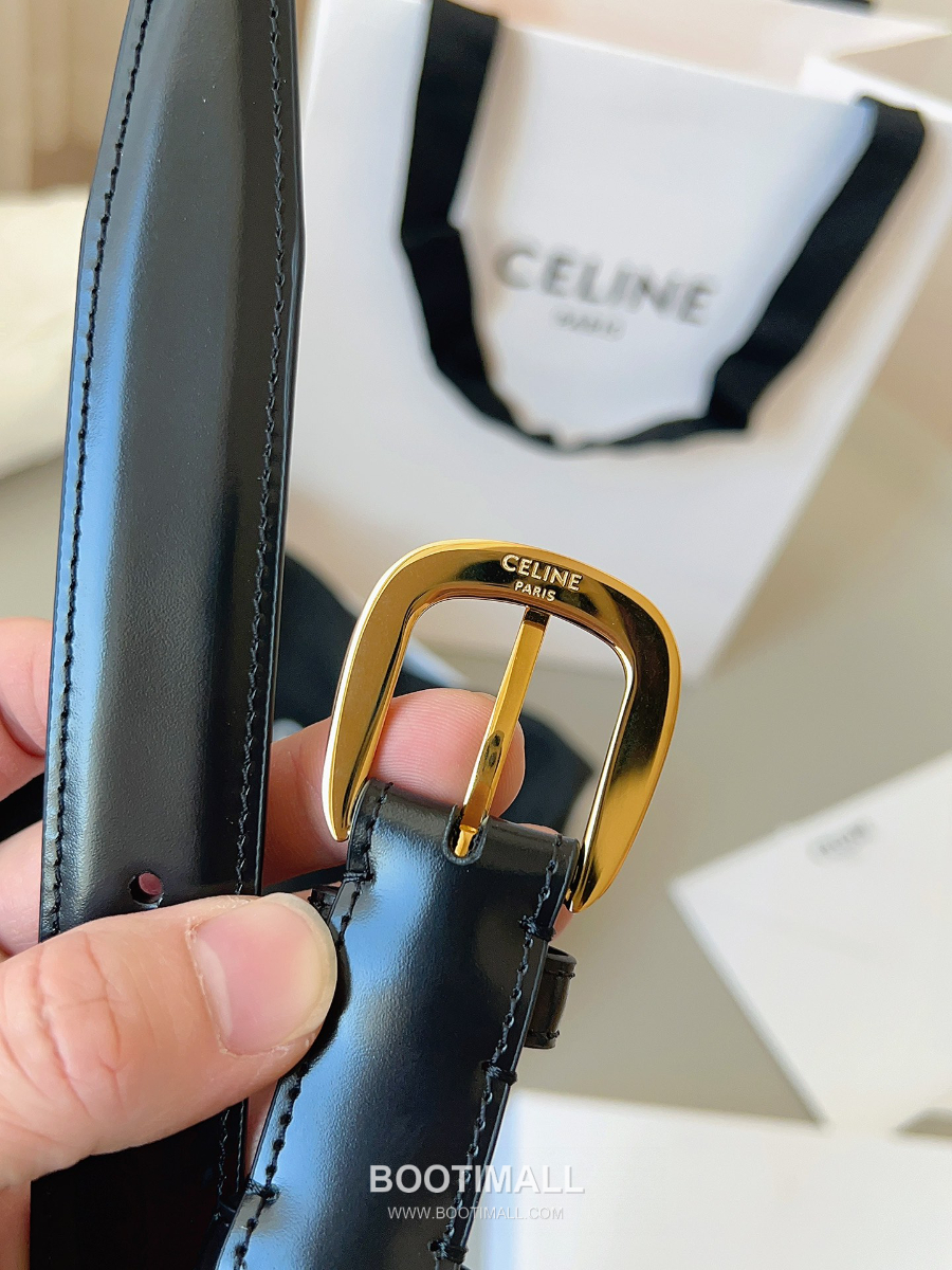 CELINE Medium 25mm Vivienne Belt in Natural Calfskin 45BNN3A78.04LU 셀린느 미디엄 비비엔느 벨트 내추럴 카프스킨 블랙 2.5cm 3