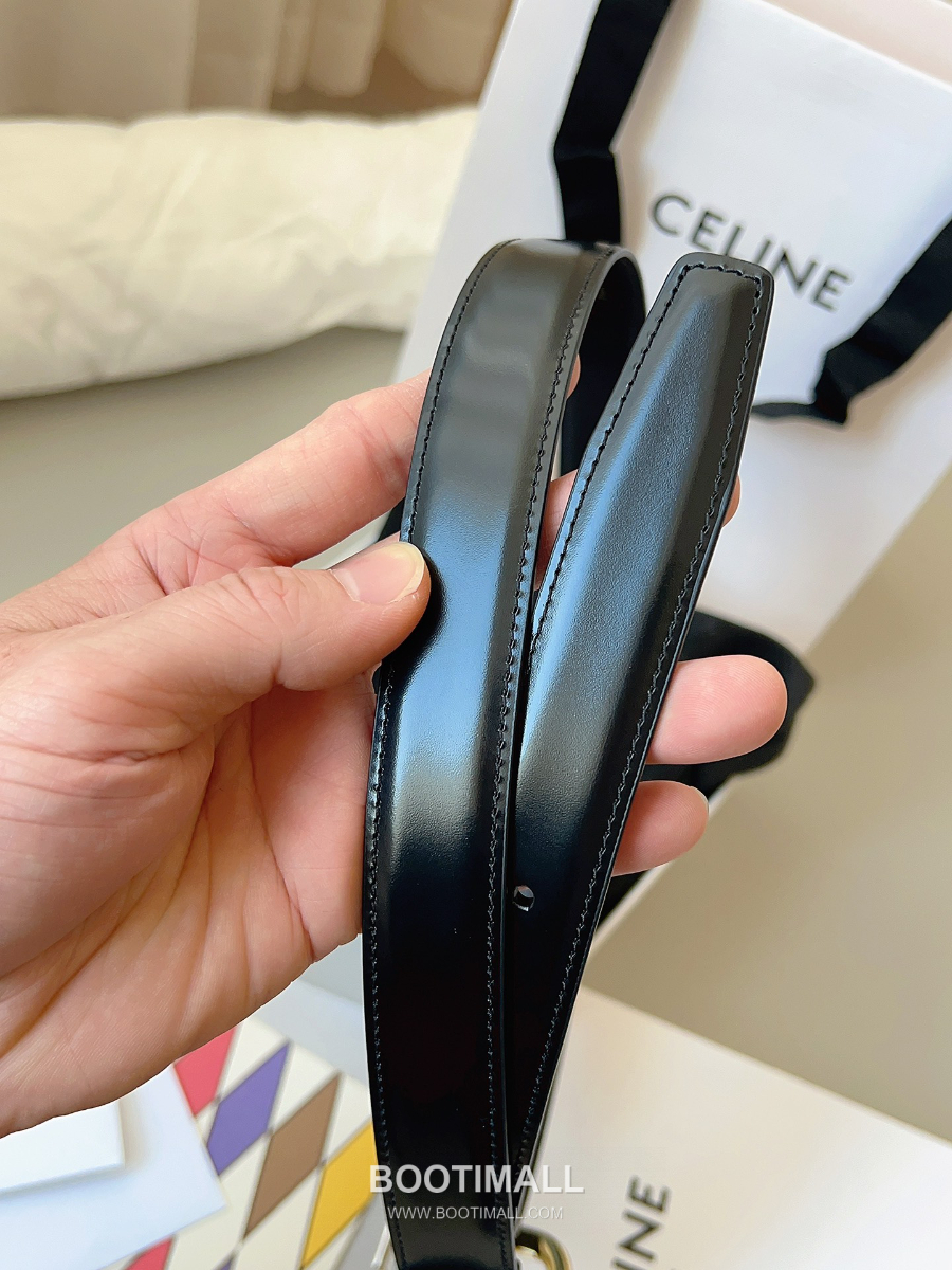 CELINE Medium 25mm Vivienne Belt in Natural Calfskin 45BNN3A78.04LU 셀린느 미디엄 비비엔느 벨트 내추럴 카프스킨 블랙 2.5cm 6
