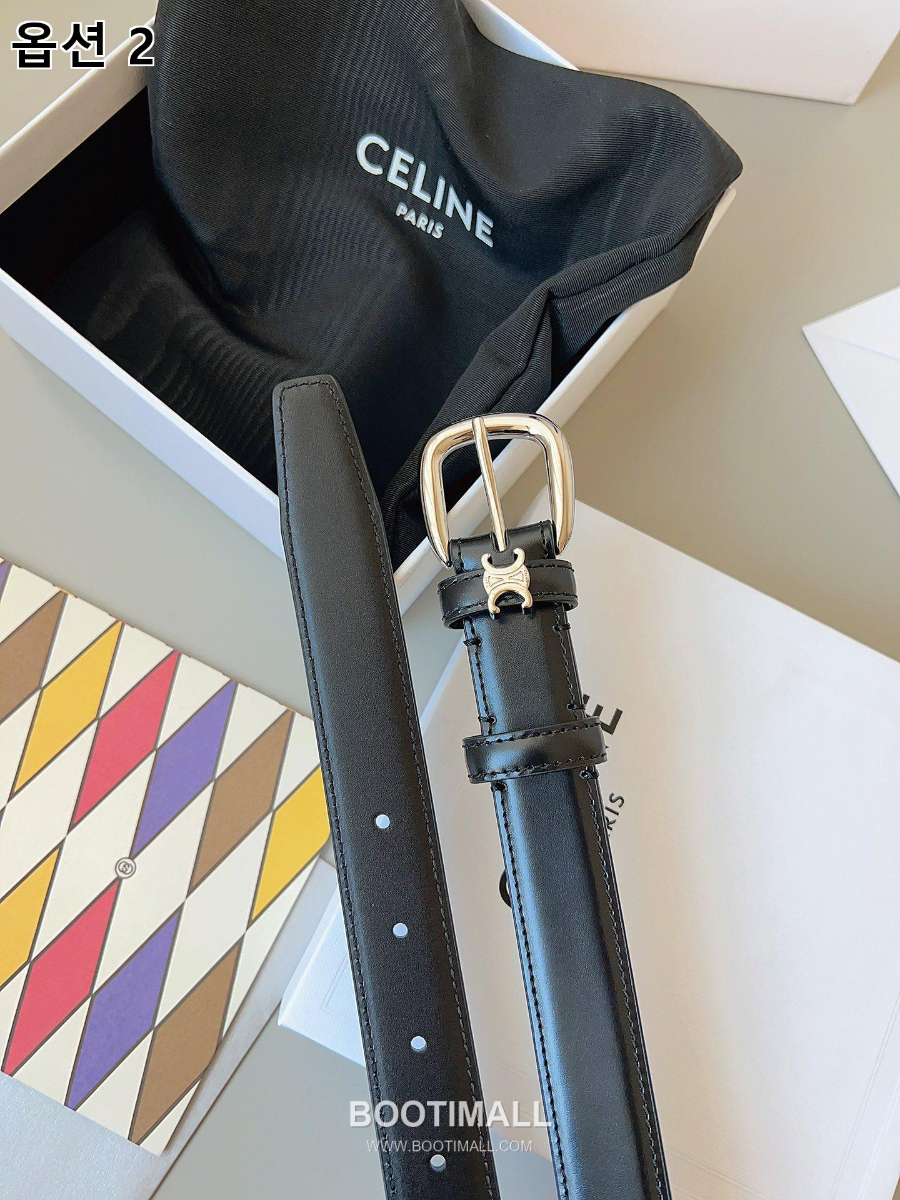 CELINE Medium 25mm Vivienne Belt in Natural Calfskin 45BNN3A78.04LU 셀린느 미디엄 비비엔느 벨트 내추럴 카프스킨 블랙 2.5cm 13
