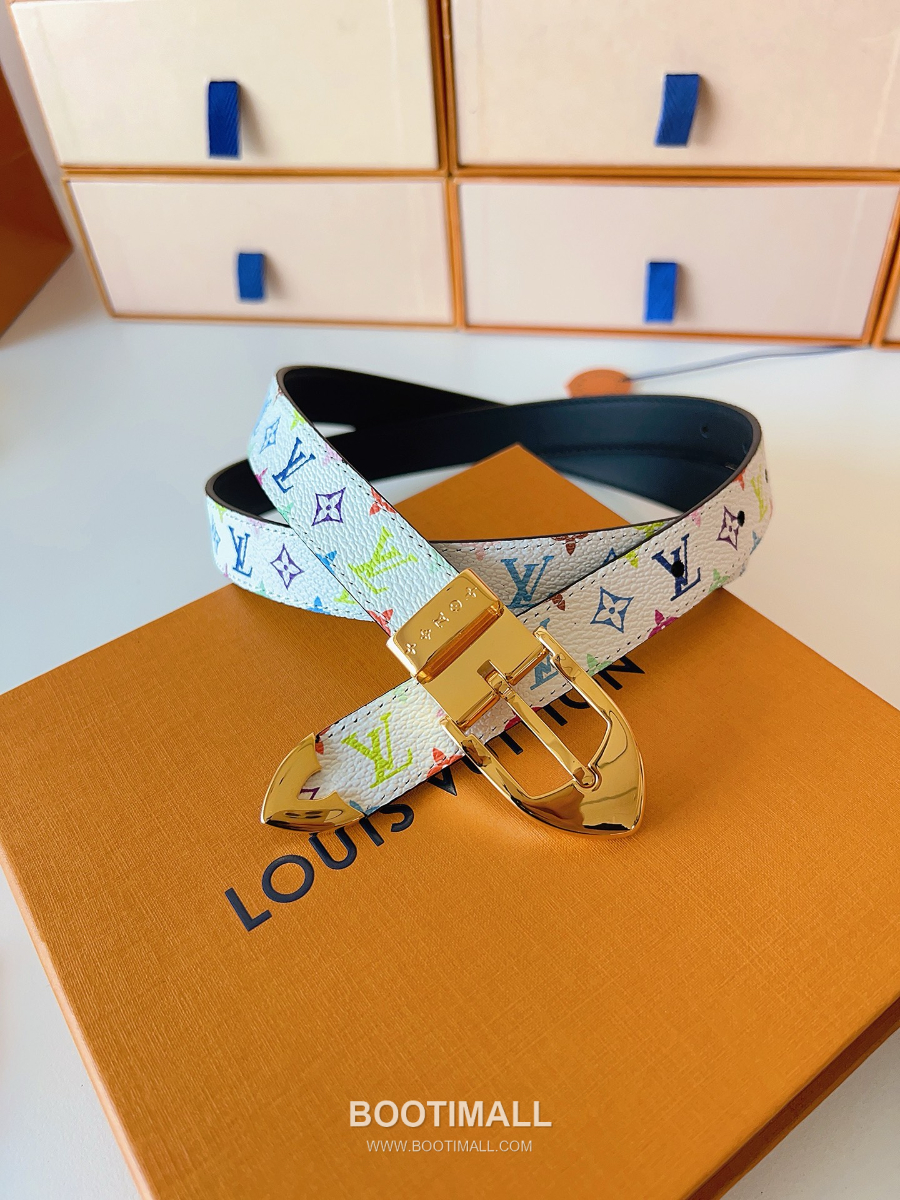 Louis Vuitton LV Timeless Belt M4190 루이비통 LV 타임리스 벨트 모노그램 멀티칼라화이트 캔버스 팔라듐 버클 2.0cm 1