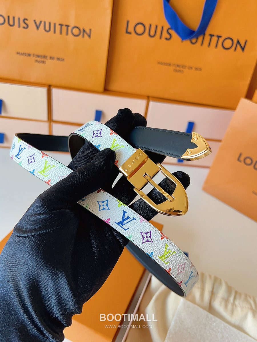 Louis Vuitton LV Timeless Belt M4190 루이비통 LV 타임리스 벨트 모노그램 멀티칼라화이트 캔버스 팔라듐 버클 2.0cm 3