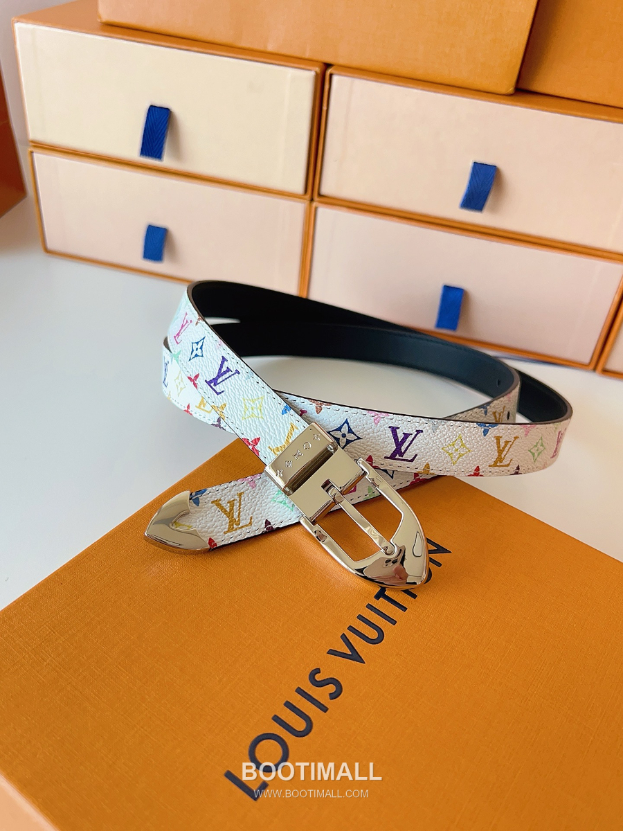 Louis Vuitton LV Timeless Belt M4190 루이비통 LV 타임리스 벨트 모노그램 멀티칼라화이트 캔버스 팔라듐 버클 2.0cm 6
