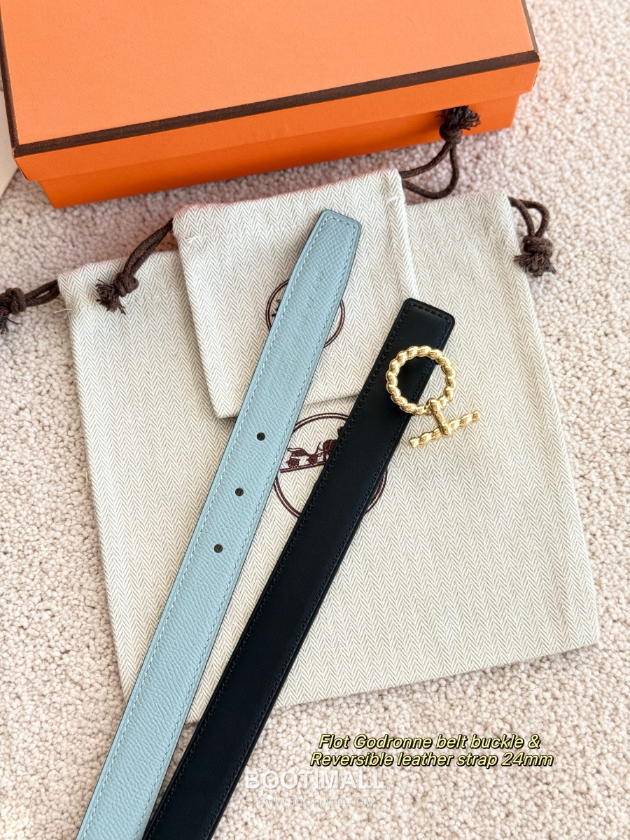 Hermès Flot Godronne Belt Buckle & Reversible Leather Strap 에르메스 플로 고드론 버클 & 리버서블 레더 스트랩 벨트 엡송가죽 파스텔민트 2.4cm 1