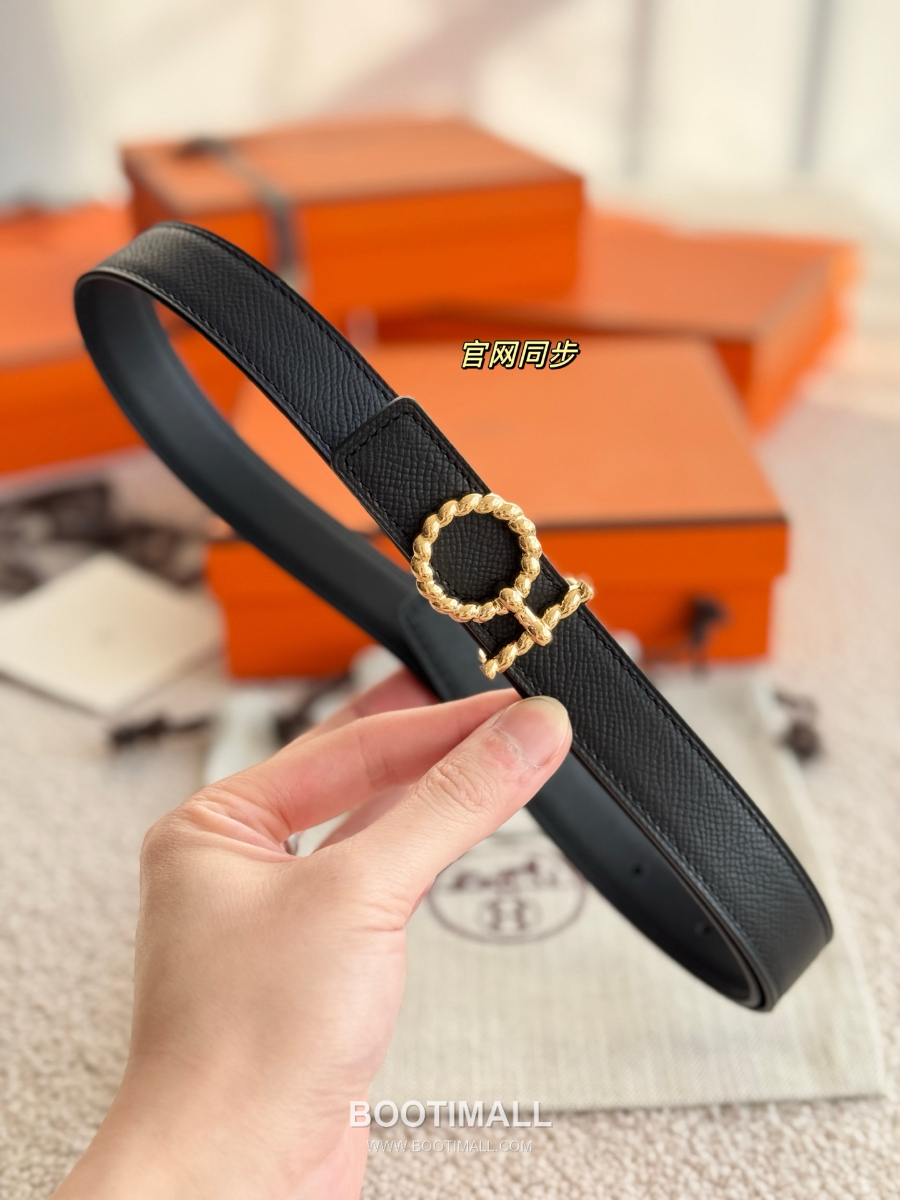 Hermès Flot Godronne Belt Buckle & Reversible Leather Strap 에르메스 플로 고드론 버클 & 리버서블 레더 스트랩 벨트 엡송가죽 블랙 2.4cm 2