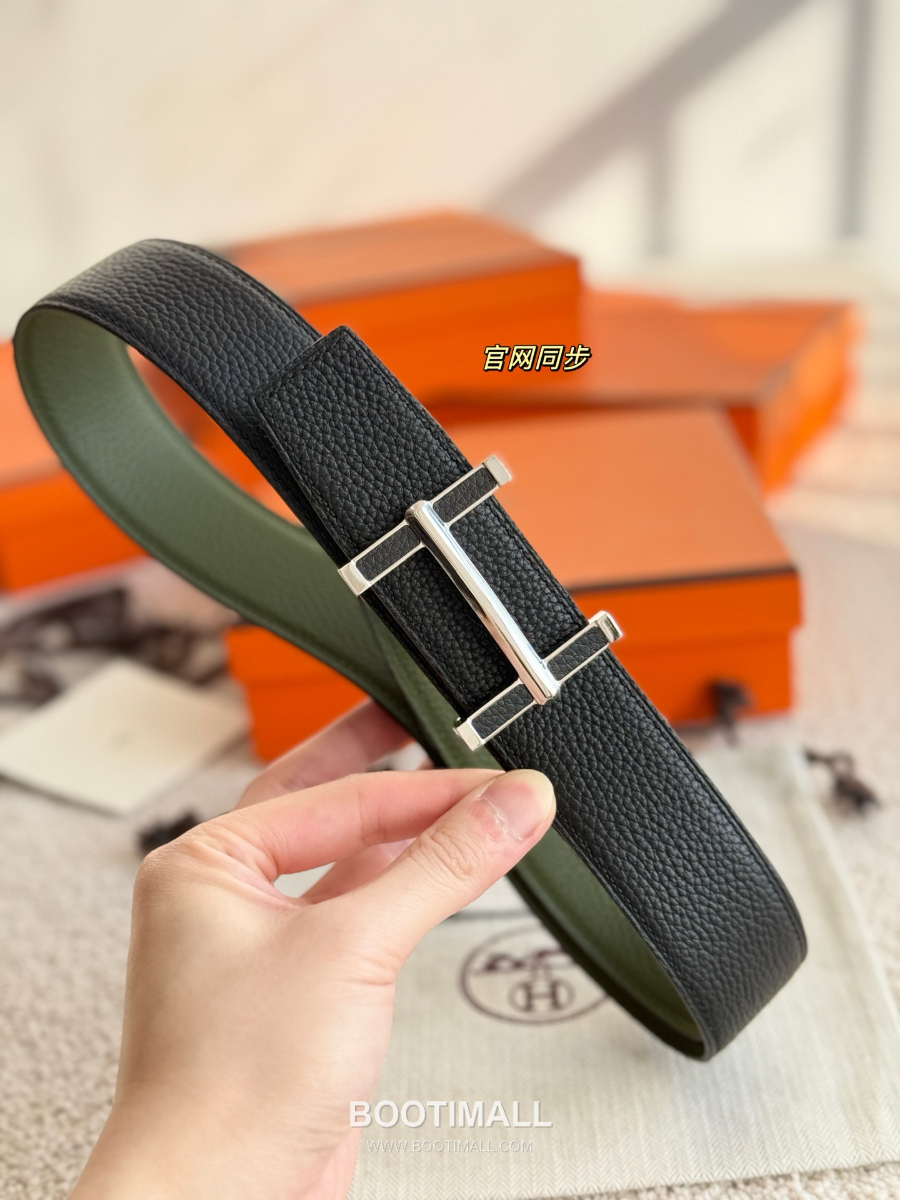 Hermès Flibustier Belt Buckle & Reversible 에르메스 플리뷔스티에 H 버클 & 리버서블 토고 레더 스트랩 벨트 3.8cm 4