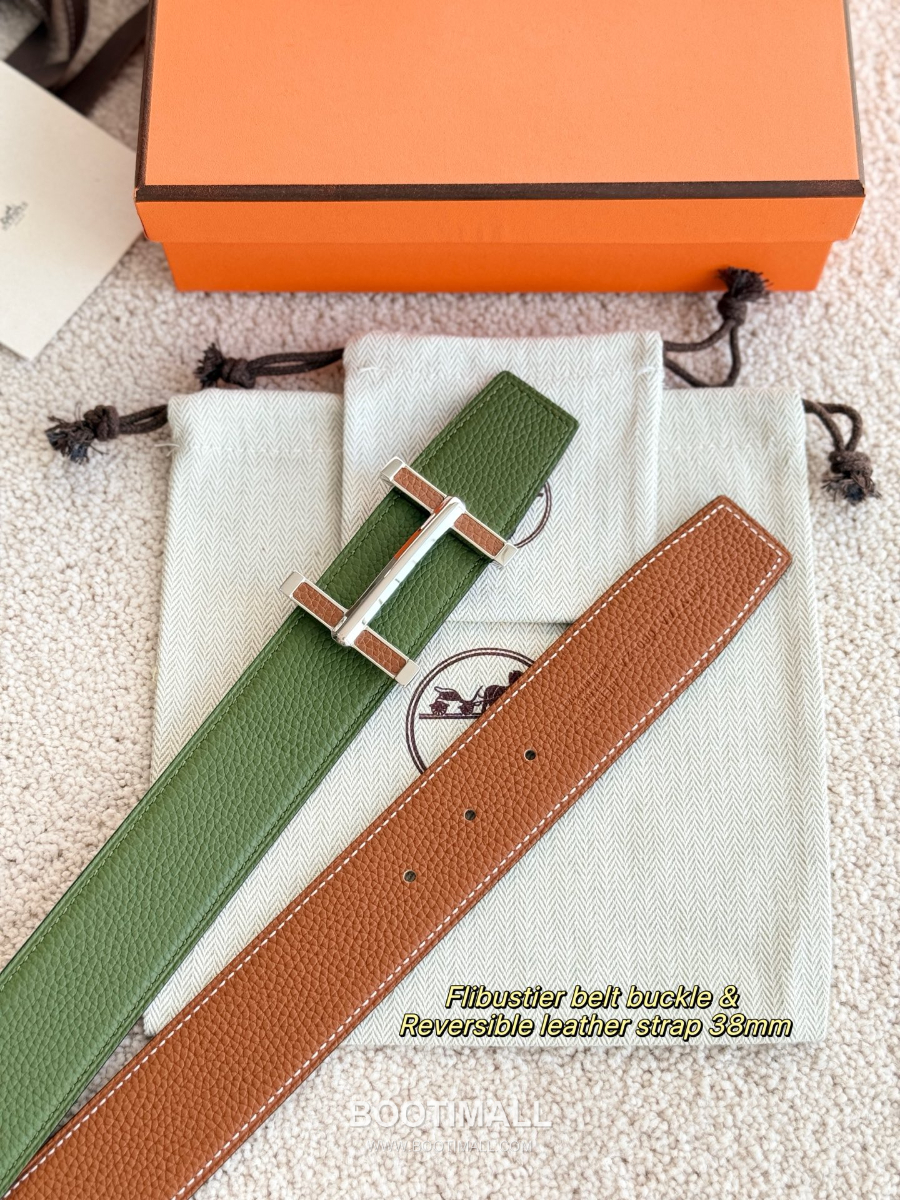 Hermès Flibustier Belt Buckle & Reversible 에르메스 플리뷔스티에 H 버클 & 리버서블 토고 레더 스트랩 벨트 브라운 3.8cm 8