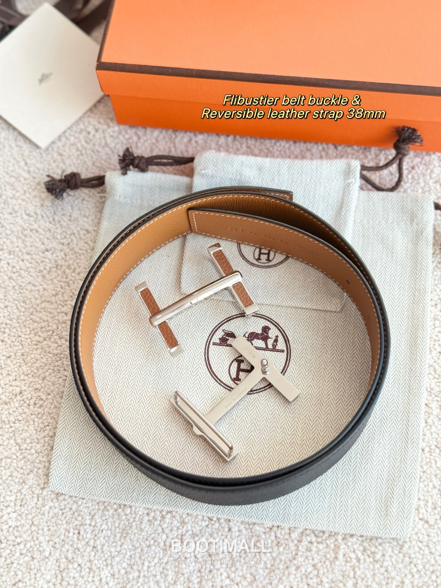 Hermès Flibustier Belt Buckle & Reversible 에르메스 플리뷔스티에 H 버클 & 리버서블 토고 레더 스트랩 벨트 블랙 3.8cm 1