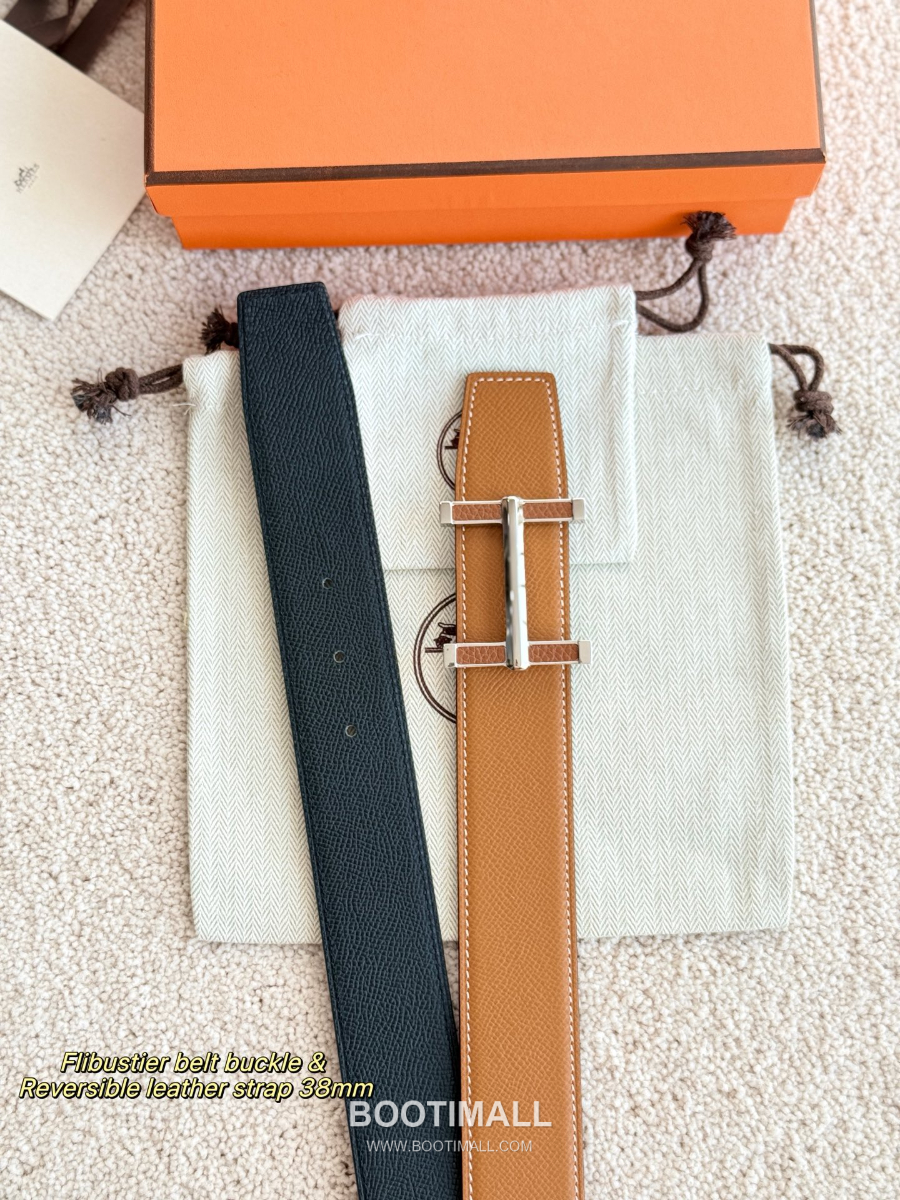 Hermès Flibustier Belt Buckle & Reversible 에르메스 플리뷔스티에 H 버클 & 리버서블 토고 레더 스트랩 벨트 블랙 3.8cm 8