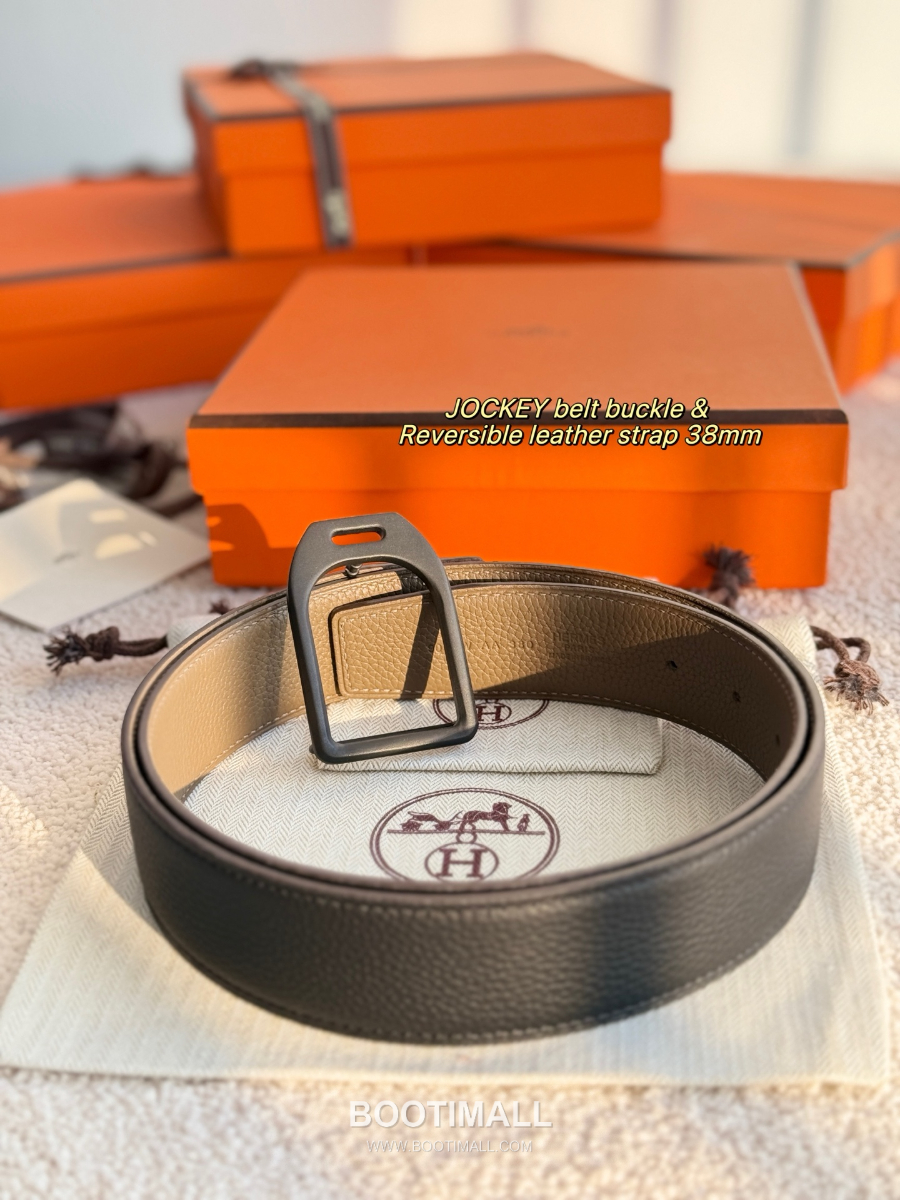 Hermès Jockey Belt Buckle & Reversible Leather Strap 에르메스 조키 버클 & 리버서블 레더 스트랩 벨트 3.8cm 1