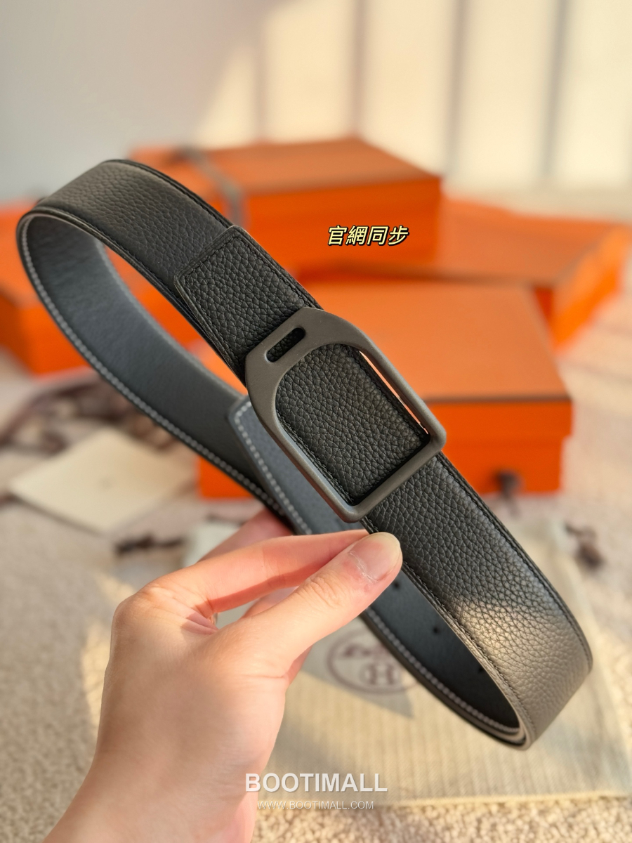 Hermès Jockey Belt Buckle & Reversible Leather Strap 에르메스 조키 버클 & 리버서블 레더 스트랩 벨트 매트블랙 3.8cm 4