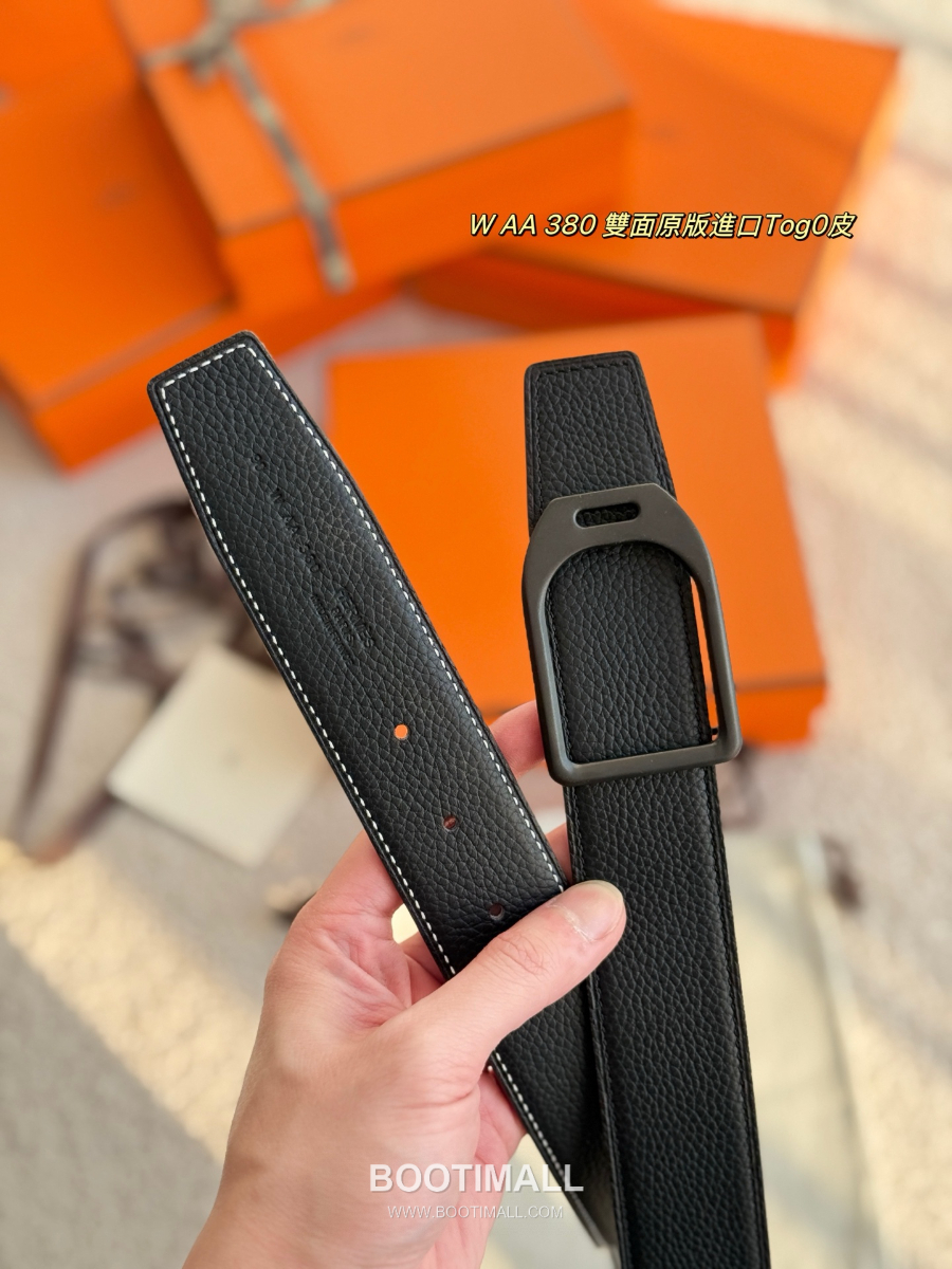 Hermès Jockey Belt Buckle & Reversible Leather Strap 에르메스 조키 버클 & 리버서블 레더 스트랩 벨트 매트블랙 3.8cm 5