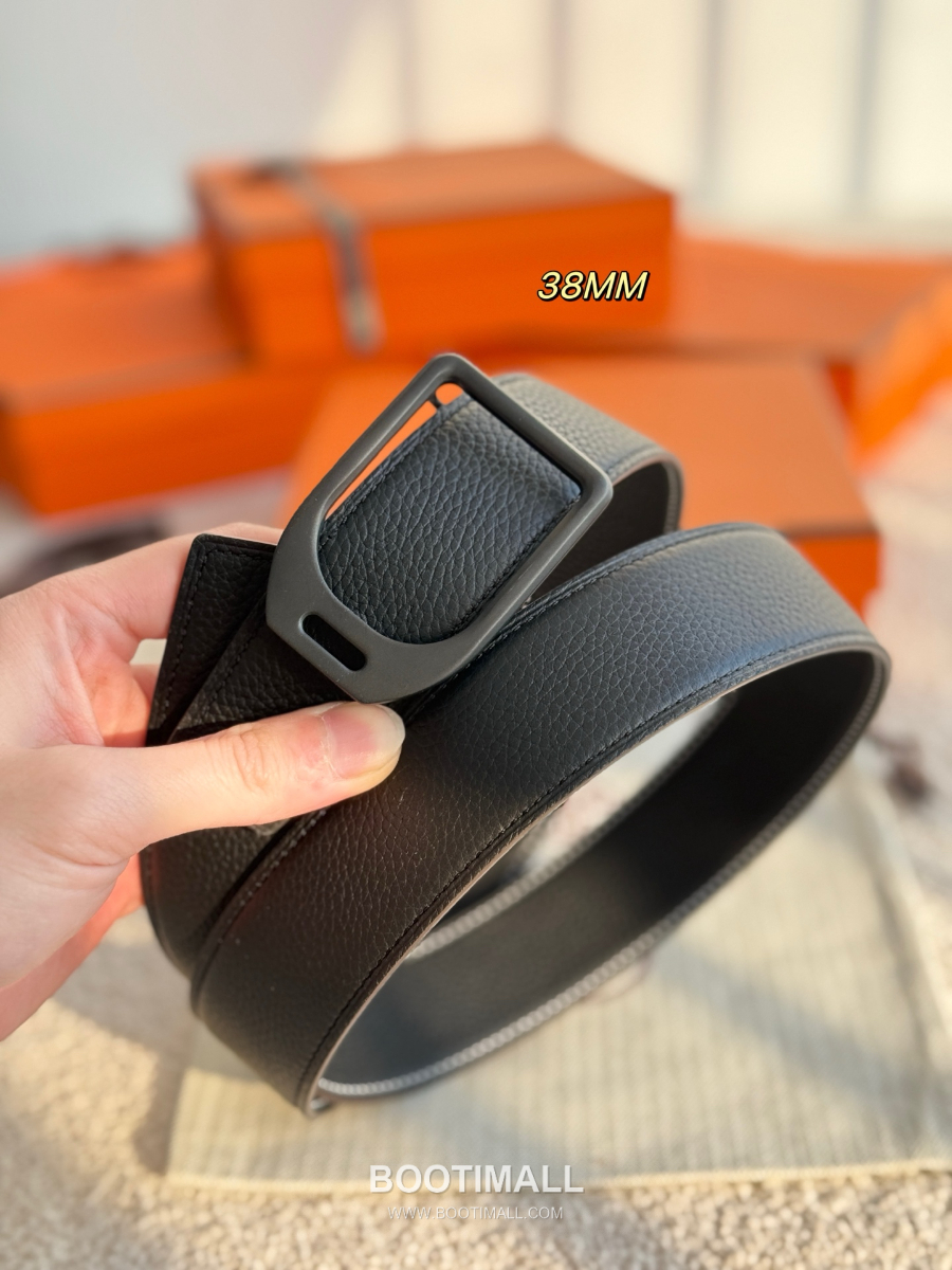 Hermès Jockey Belt Buckle & Reversible Leather Strap 에르메스 조키 버클 & 리버서블 레더 스트랩 벨트 매트블랙 3.8cm 6