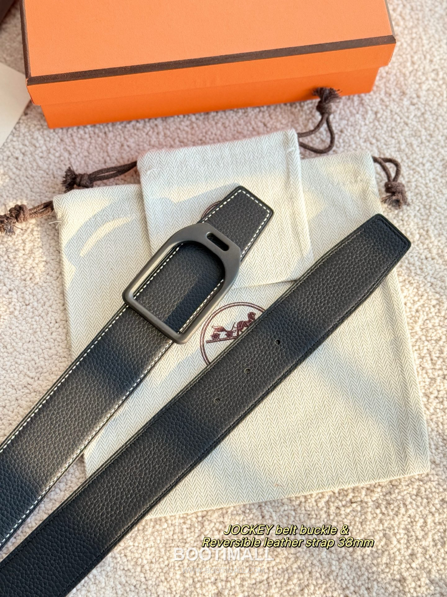 Hermès Jockey Belt Buckle & Reversible Leather Strap 에르메스 조키 버클 & 리버서블 레더 스트랩 벨트 매트블랙 3.8cm 8