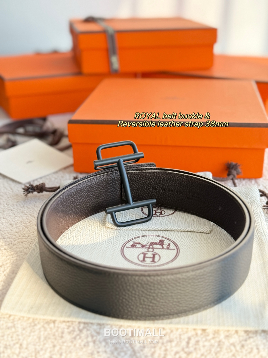 Hermès Jockey Belt Buckle & Reversible Leather Strap 에르메스 조키 버클 & 리버서블 레더 스트랩 벨트 다크브라운 3.8cm 1