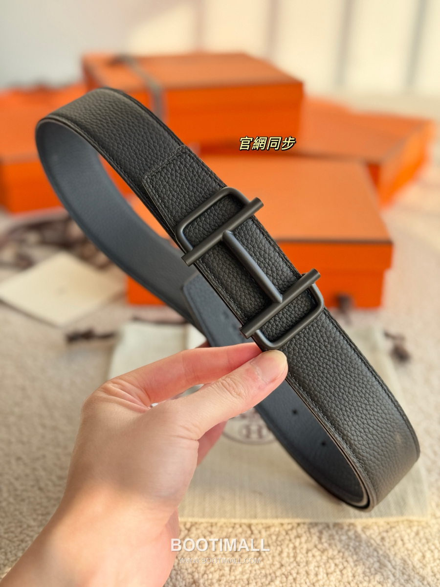 Hermès Jockey Belt Buckle & Reversible Leather Strap 에르메스 조키 버클 & 리버서블 레더 스트랩 벨트 다크그레이 3.8cm 4