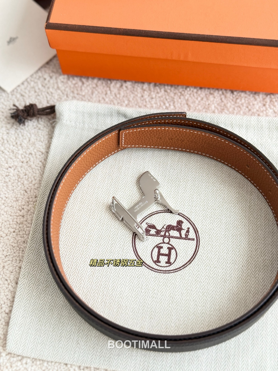 Hermès Panache Belt Buckle & Reversible Togo Leather에르메스 파나슈 버클 & 리버서블 토고 레더 스트랩 벨트 블랙/브라운 3.2cm 4