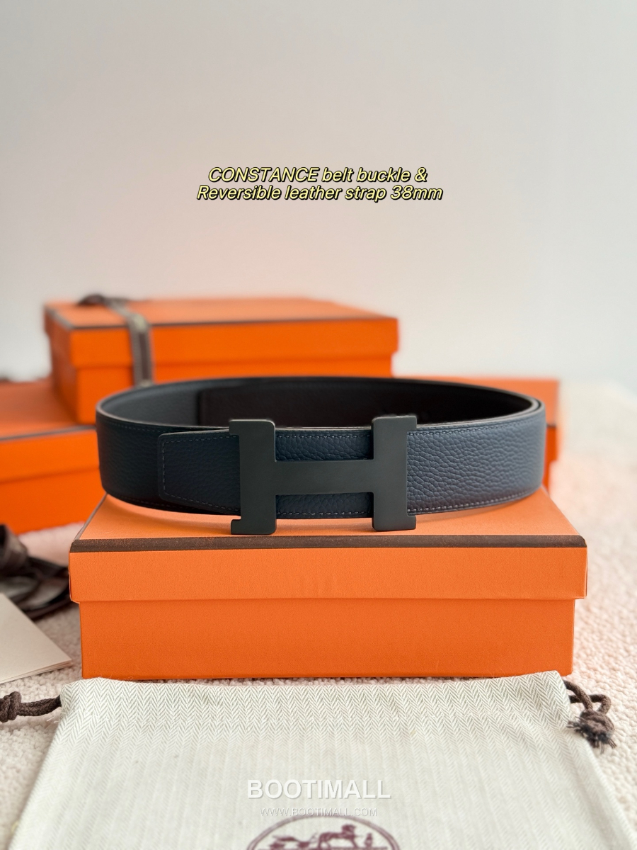 Hermès Constance Belt Buckle & Reversible Leather Strap 에르메스 콩스탕스 버클 & 리버서블 레더 스트랩 벨트 매트블랙 3.8cm 3