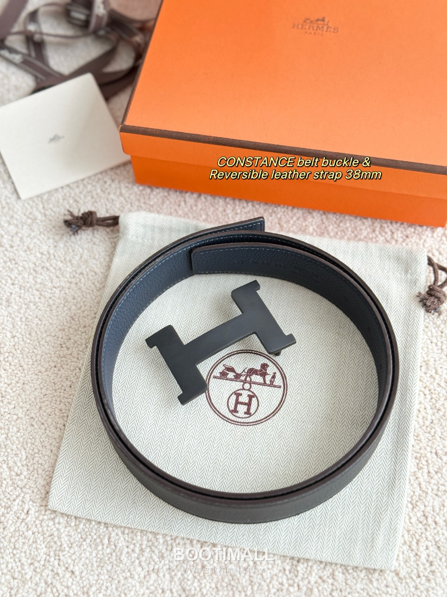 Hermès Constance Belt Buckle & Reversible Leather Strap 에르메스 콩스탕스 버클 & 리버서블 레더 스트랩 벨트 매트블랙 3.8cm 4