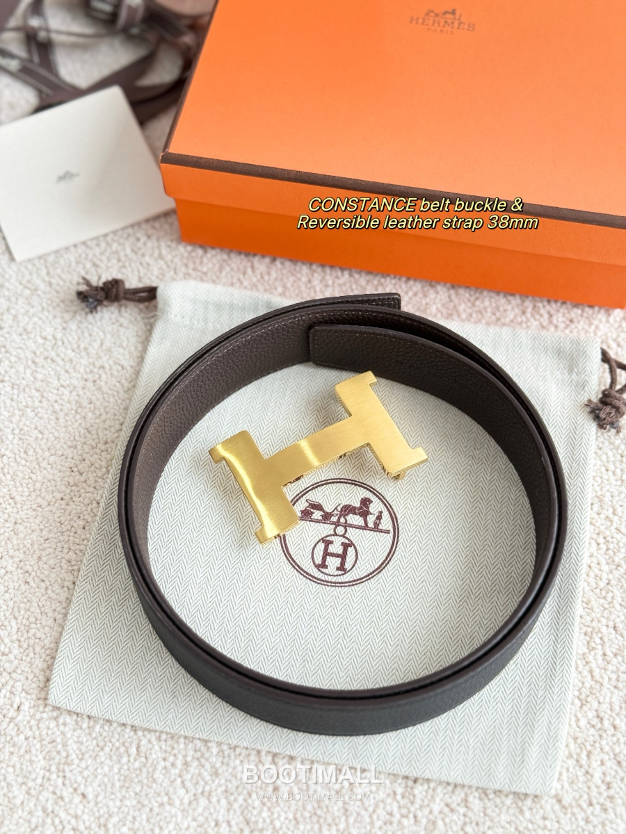 Hermès Constance Belt Buckle & Reversible Leather Strap 에르메스 콩스탕스 버클 & 리버서블 레더 스트랩 벨트 버건디 금장 3.8cm 2