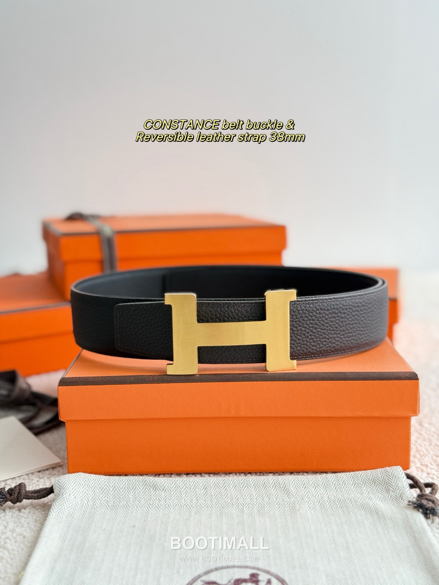 Hermès Constance Belt Buckle & Reversible Leather Strap 에르메스 콩스탕스 버클 & 리버서블 레더 스트랩 벨트 버건디 금장 3.8cm 4