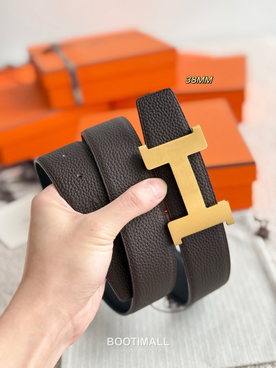 Hermès Constance Belt Buckle & Reversible Leather Strap 에르메스 콩스탕스 버클 & 리버서블 레더 스트랩 벨트 버건디 금장 3.8cm 8
